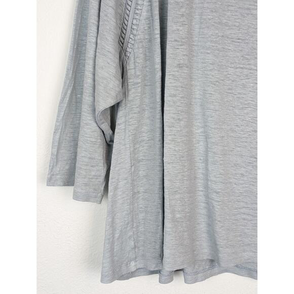 WRAP London Top Linen Braided Texture Crop Silver Boho Minimalist Silver Size 16 - Picture 3 of 10